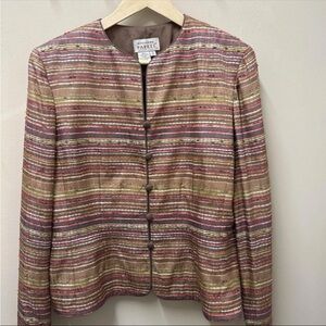 Adrianna Papell Striped Women's Jacket in Pink and Gold